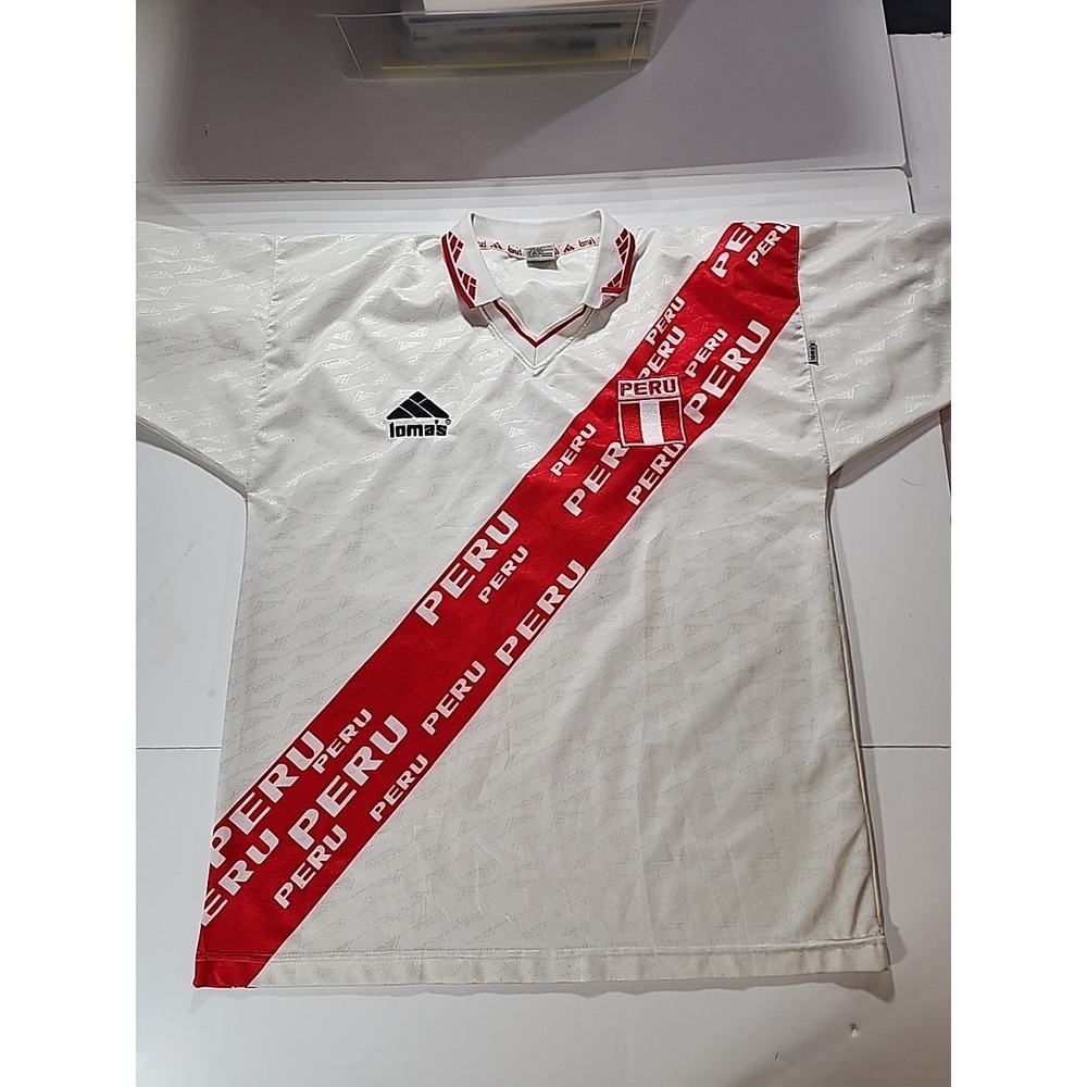 Peru Soccer Jersey #8 Juan Jayo Lomas Home Kit Vintage 90's Peruvian Futbol Sz L